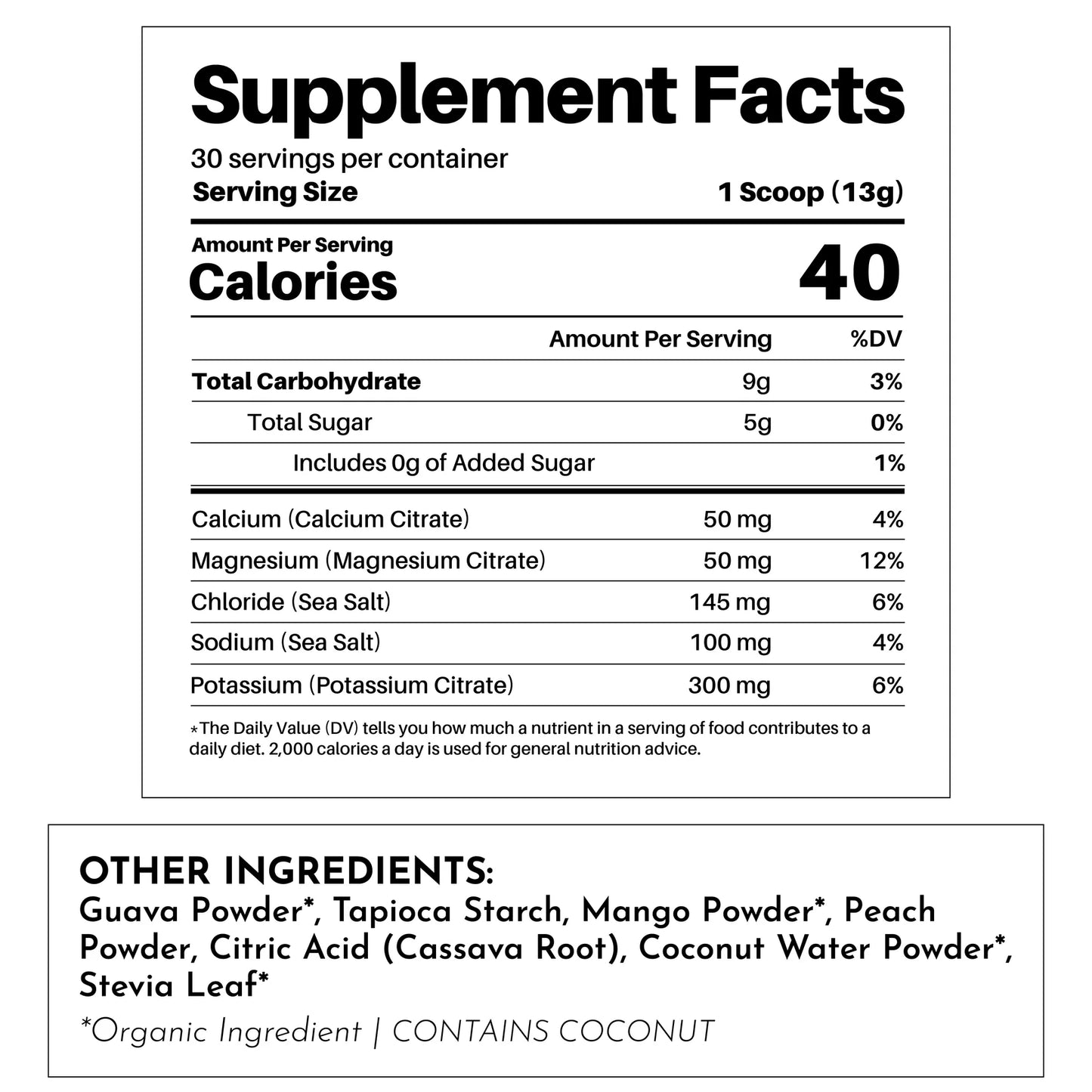 Just Ingredients Guava Mango Electrolytes