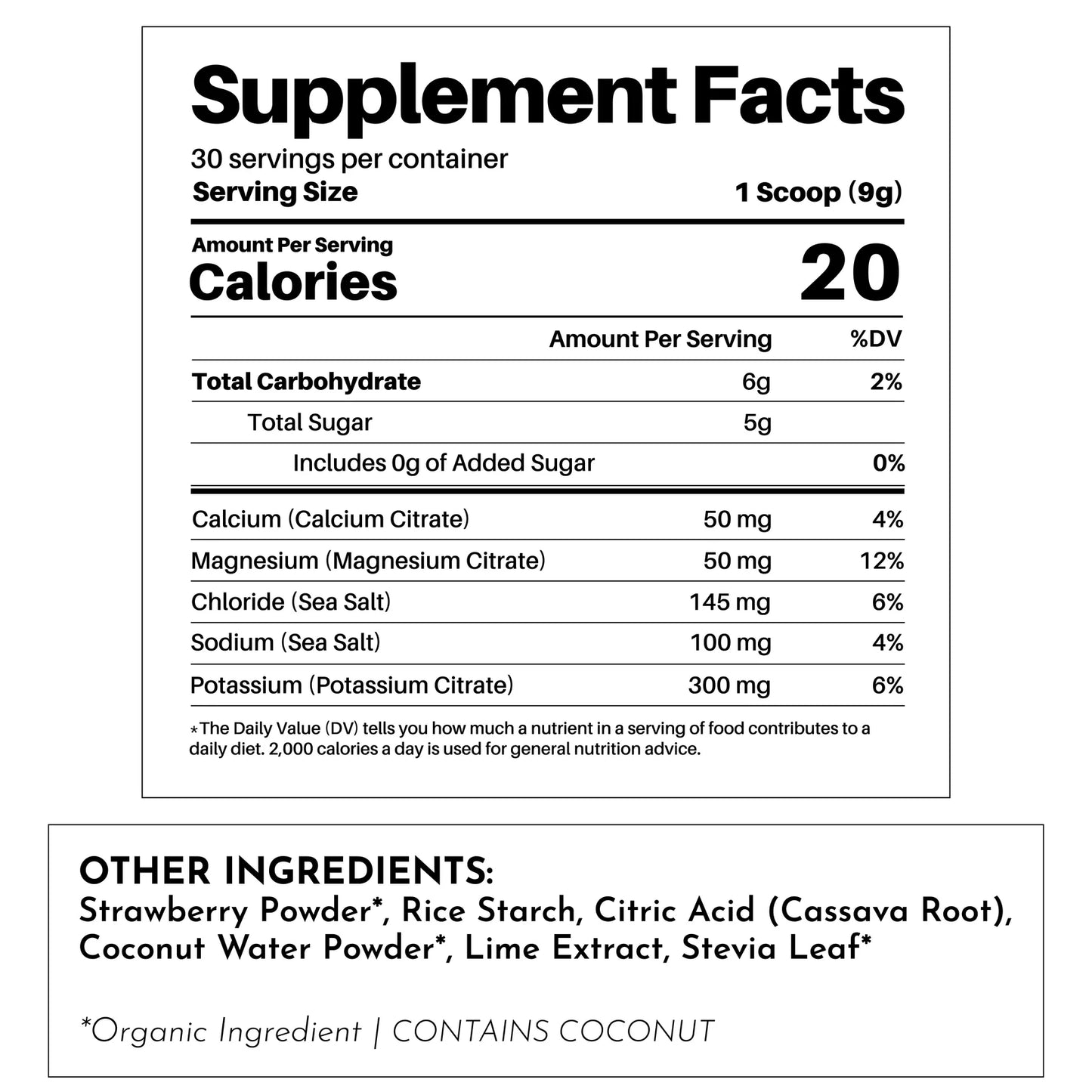 Just Ingredients Strawberry Limeade Electrolytes